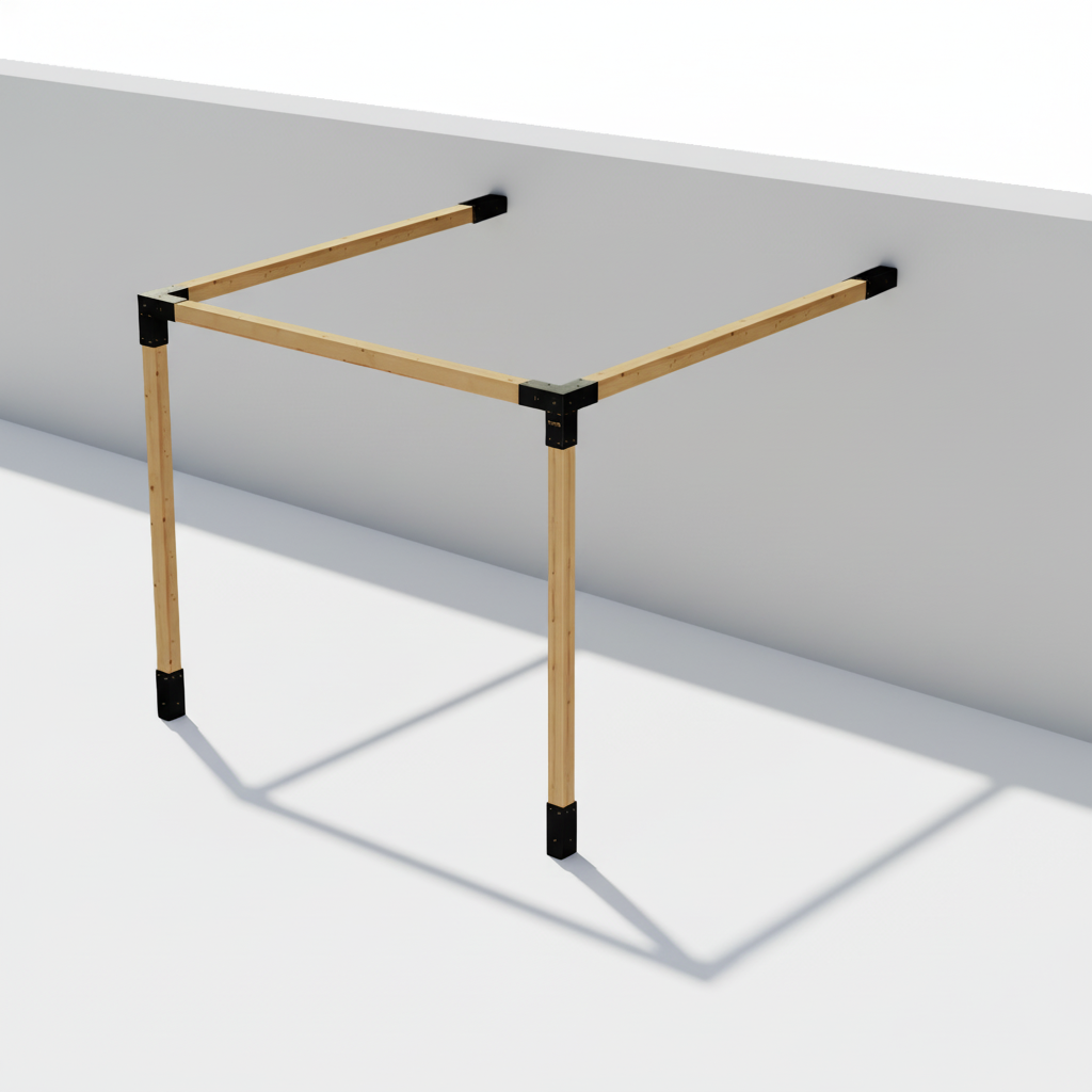 TOPS wall mount kit 3d render mounted to a grey wall in the background