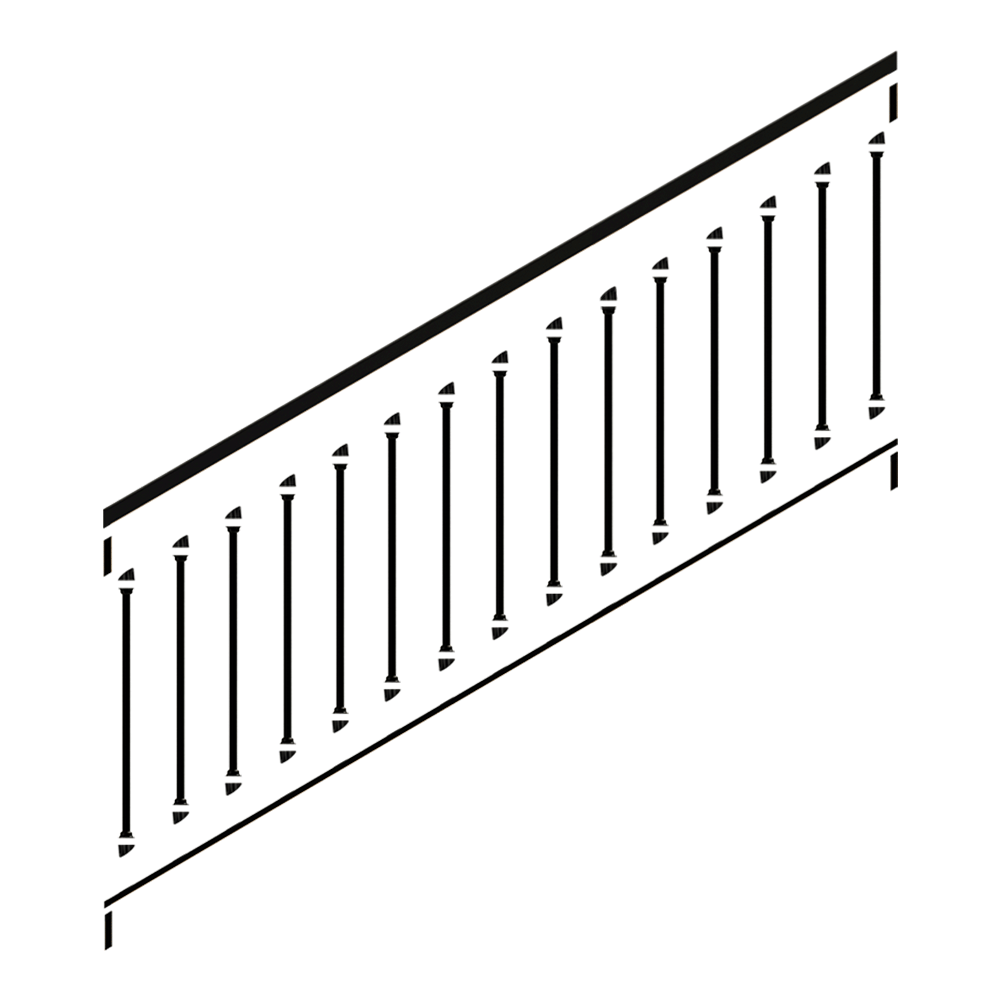 Snap'n Lock Stair Deck Railing Kit | 35° - 6' Length