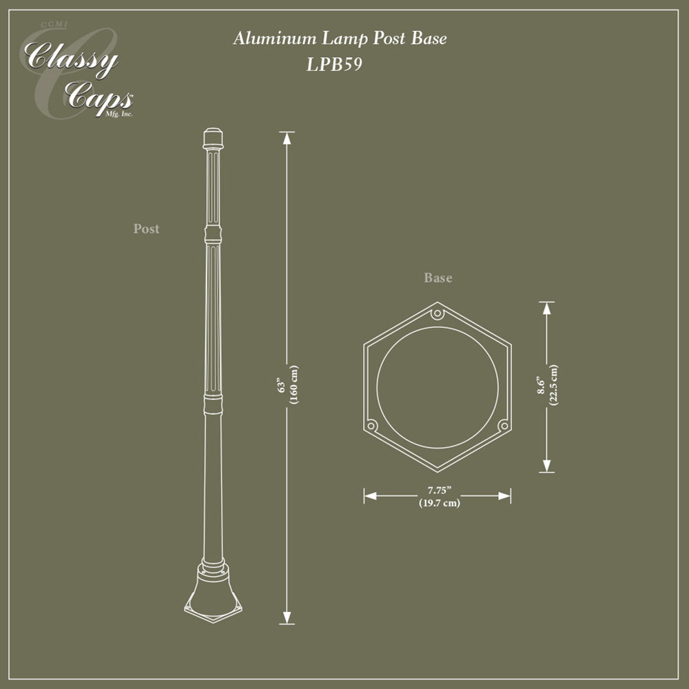 Classy Black Aluminum Lamp Post Base