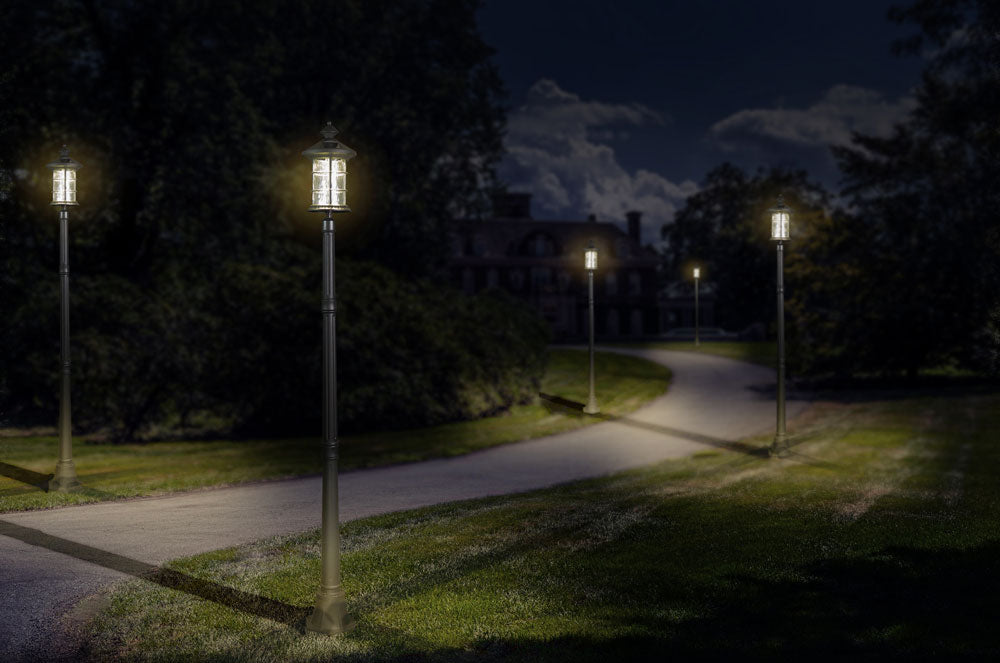 Classy Black Aluminum Lamp Post Base