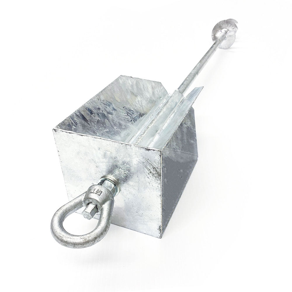 Ground Anchor with multilateral load fin on a white background