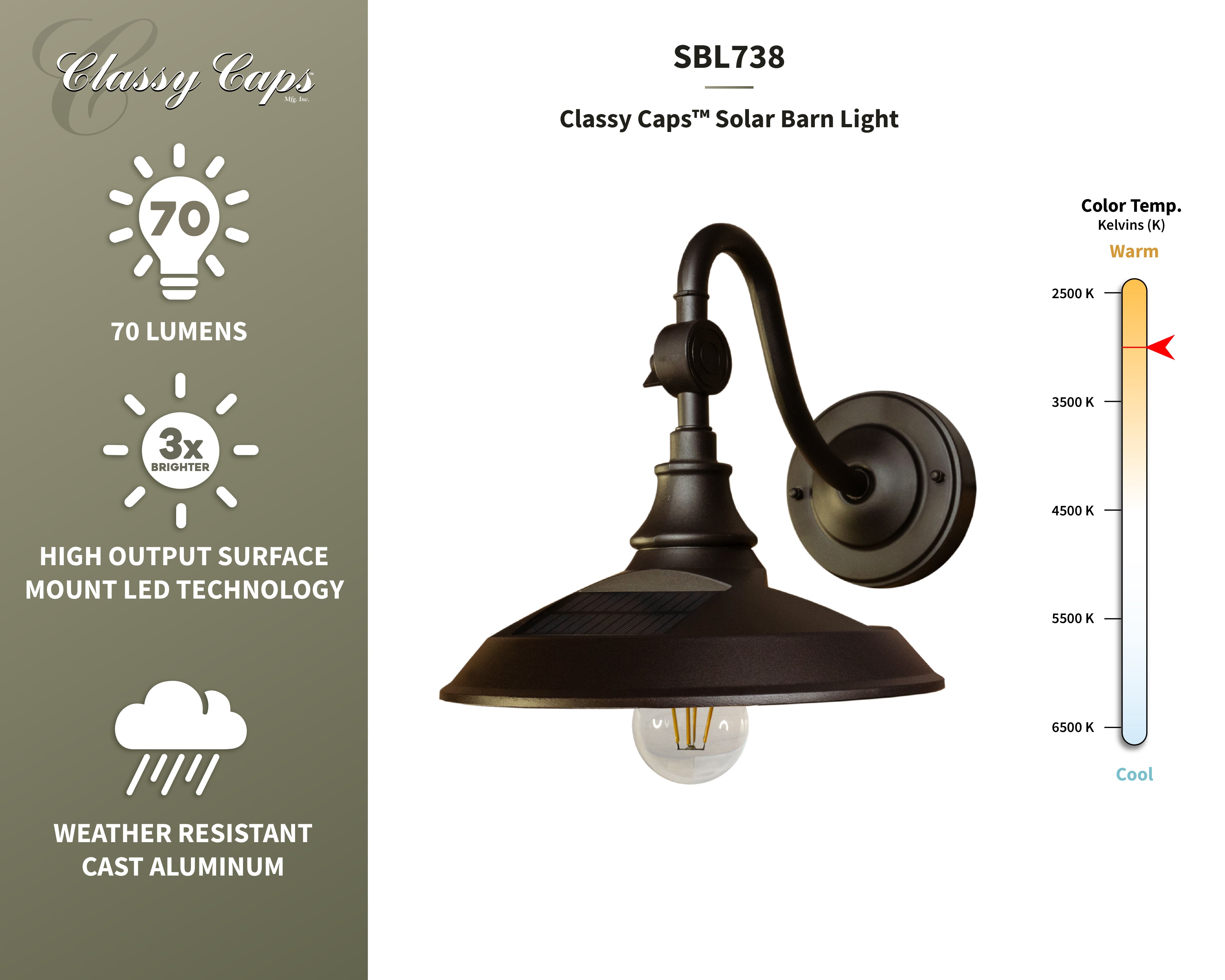Classy Vintage Solar Barn Light