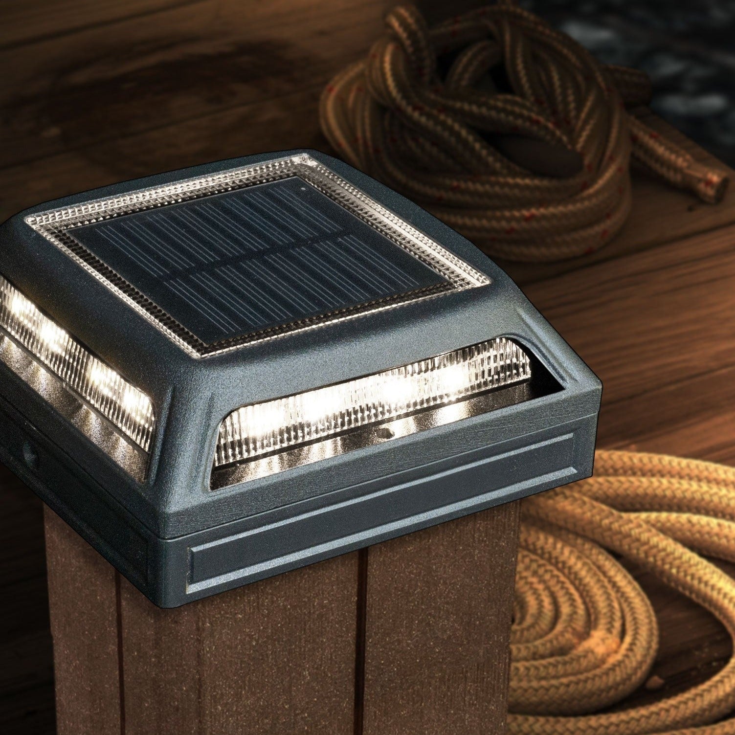 Classy Muskoka Solar Dock, Deck, Pathway and Post Cap Light