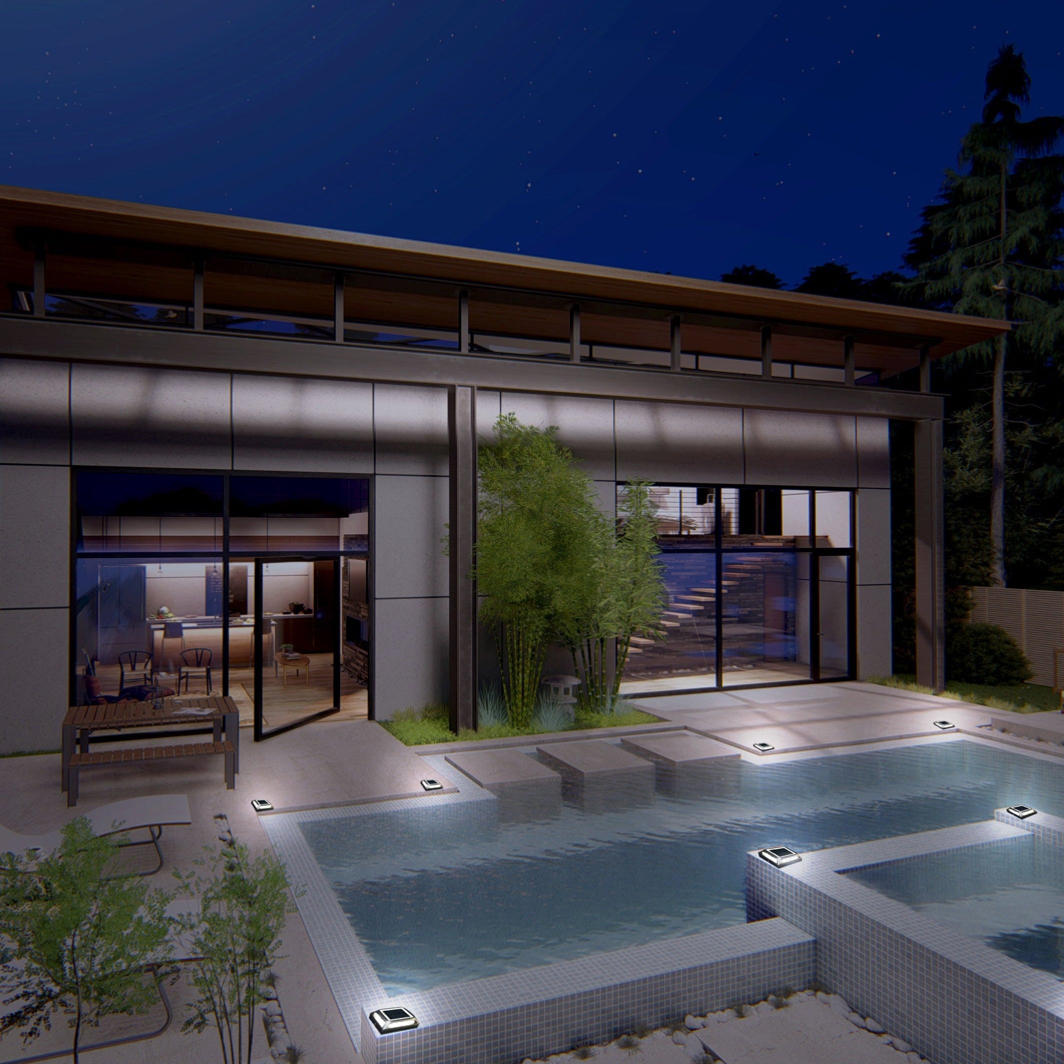 Classy Muskoka Solar Dock, Deck, Pathway and Post Cap Light