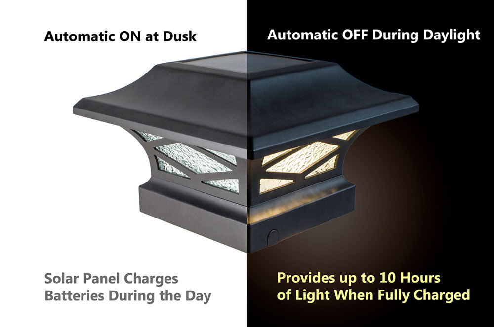 Kingsbridge Black Dual Lighted Solar Post Cap