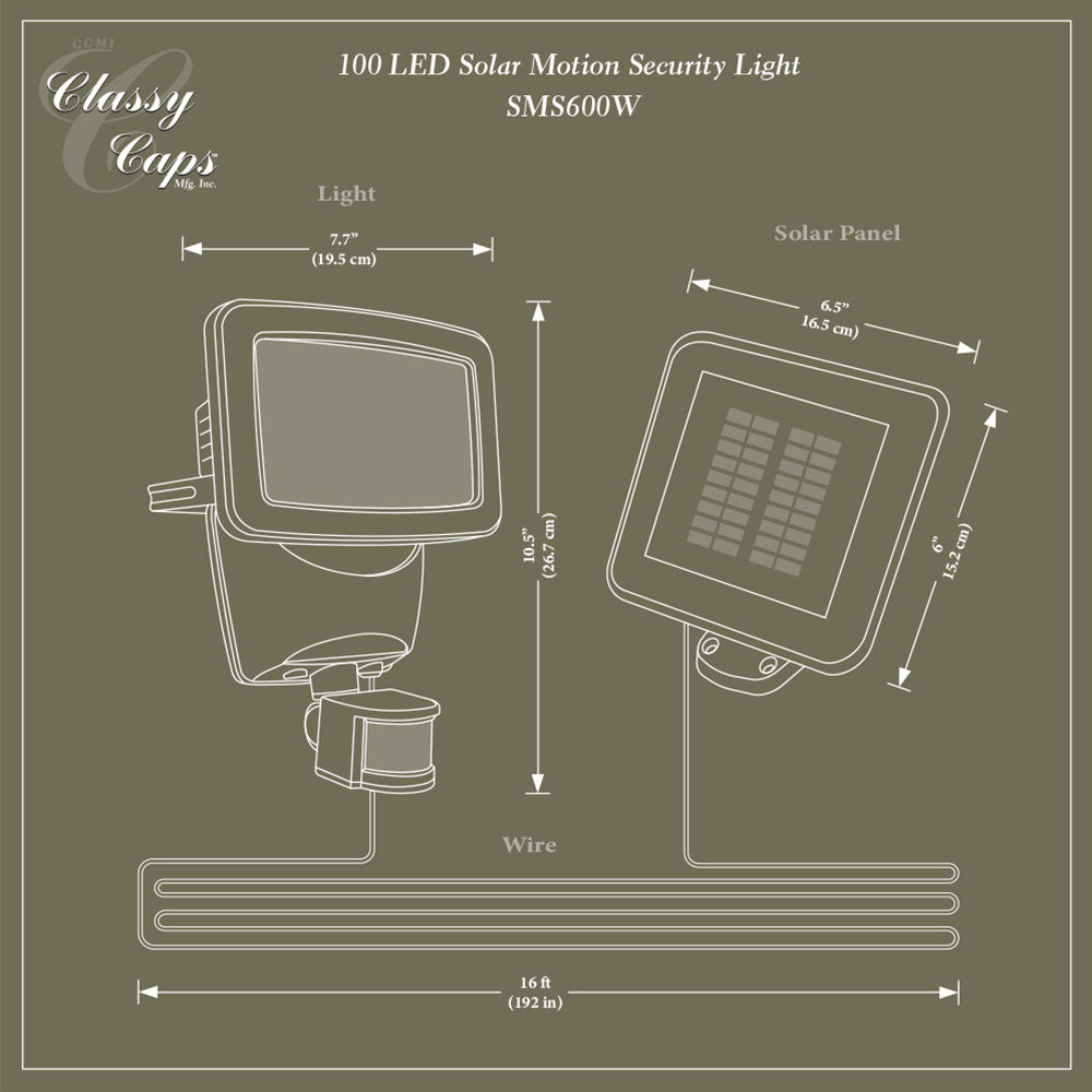 Classy Caps Solar Motion Sensor Security Light