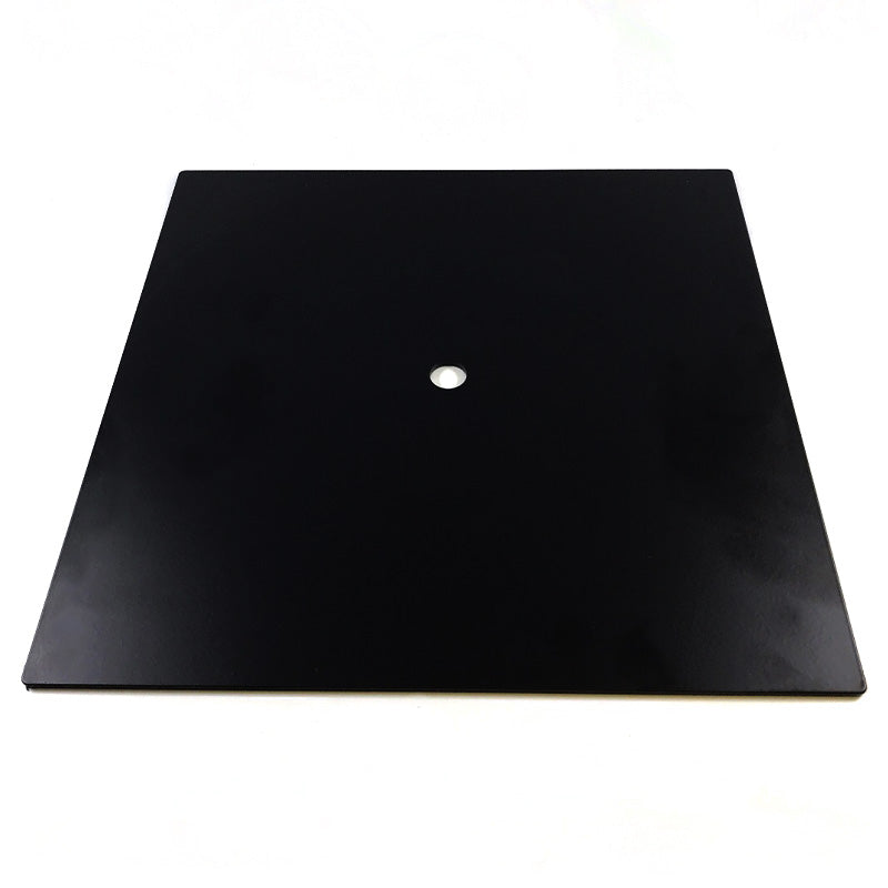 Black flat load plate on a white background