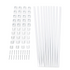 10 white square balusters with snap'n lock connectors on a white background