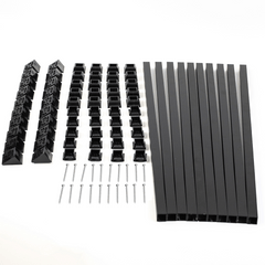 square black snap'n lock balusters, connectors, and stair adapters on a white background