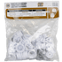 Bag of white round snap'n lock connectors and fasteners with Snap Lock branding on packaging