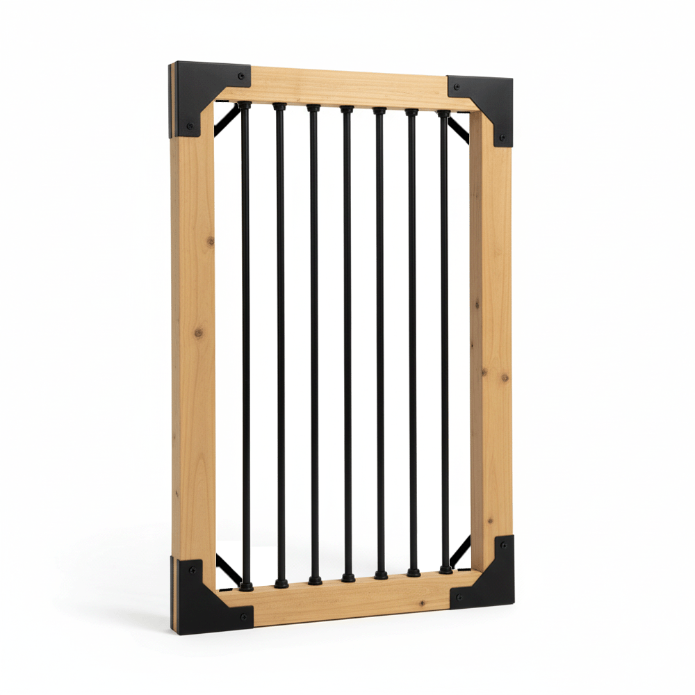 snap'n lock gate kit with black hardware on a white background