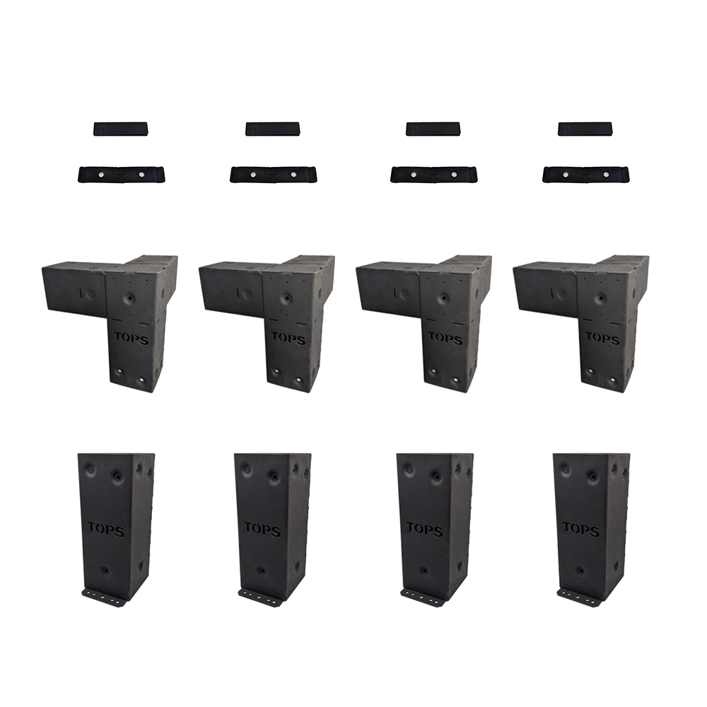 TOPS 4 post pergola kit components 