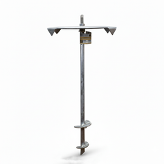 Pergola foot anchor assembled upright on a white background 