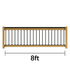 Wooden fence panel with black top rail, bottom rail, balusters and measurement '8ft' on a white background