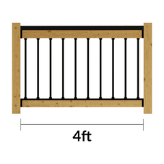 Snap'n lock 4' level infill kit render on a white background with length dimensions