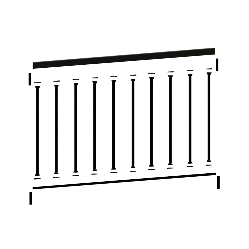 components of infill kit deconstructed on a white background