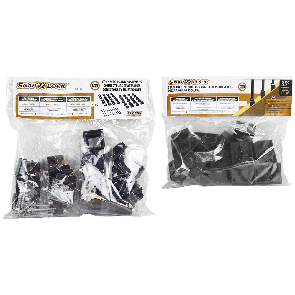 Two packages of black Snap Lock connectors on a white background