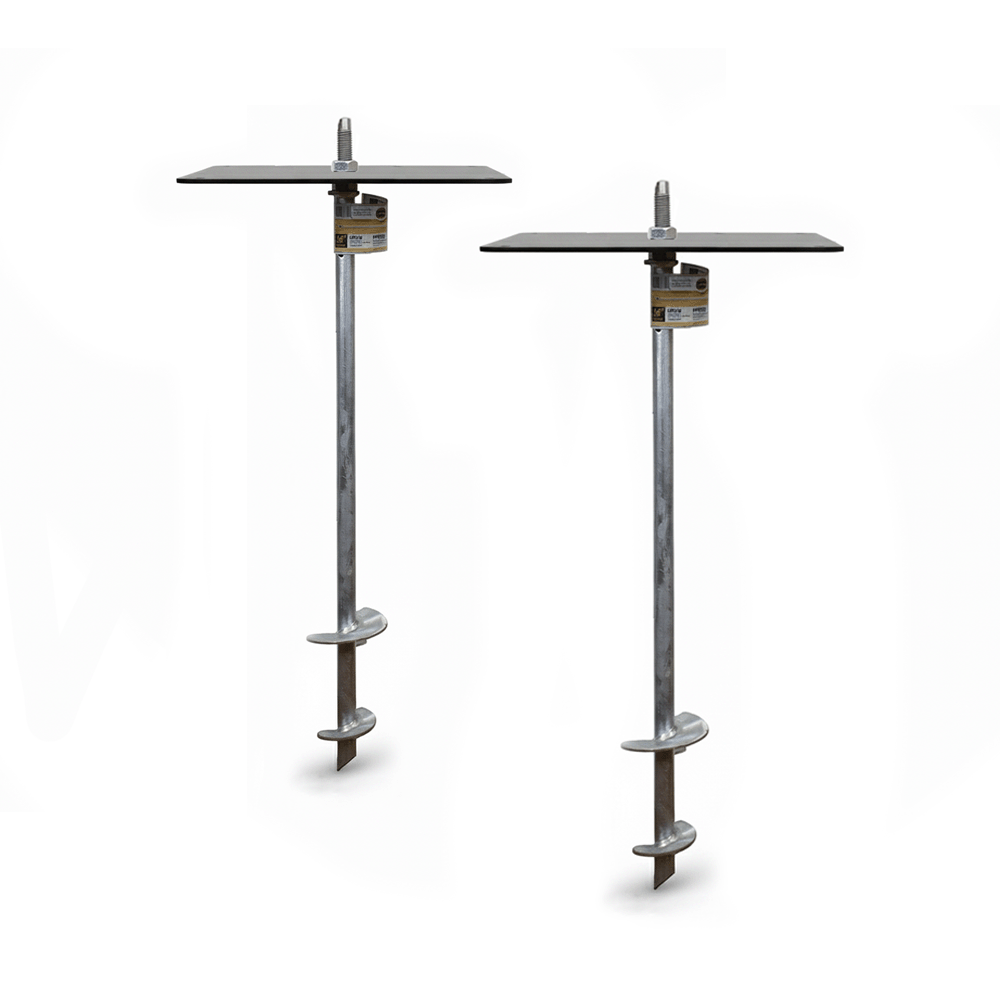 pergola foot anchor 2-pack with black flat load plate