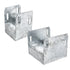 4x4 and 6x6 galvanized post saddles on white background