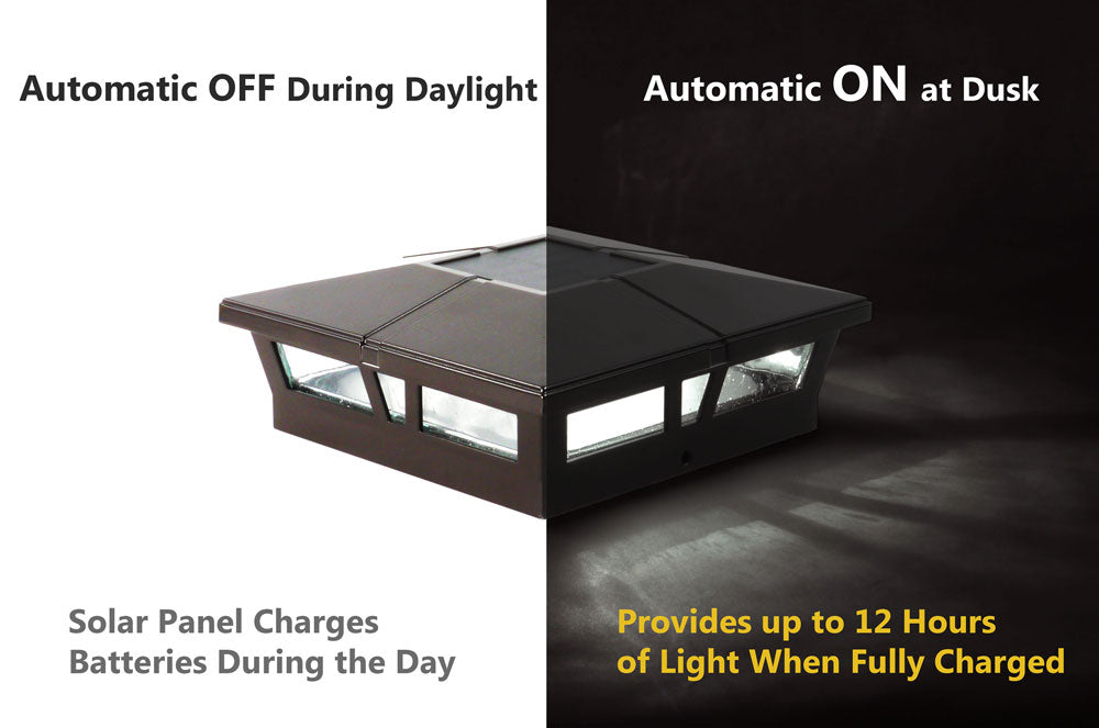 Classy 6x6 Brown Aluminum Cambridge Solar Post Cap