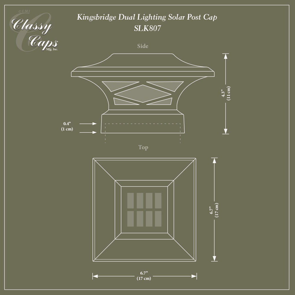 Kingsbridge Black Dual Lighted Solar Post Cap