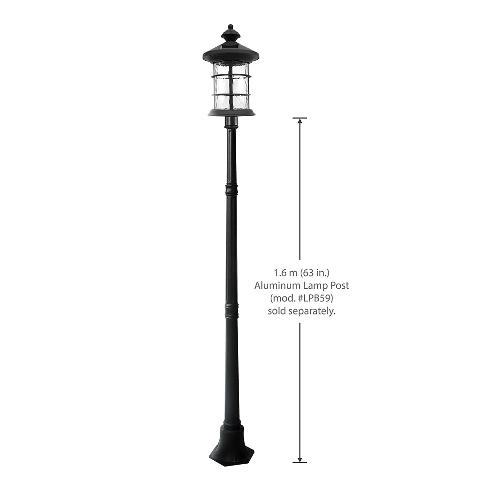 Classy Black Aluminum Hampton Solar Lamp