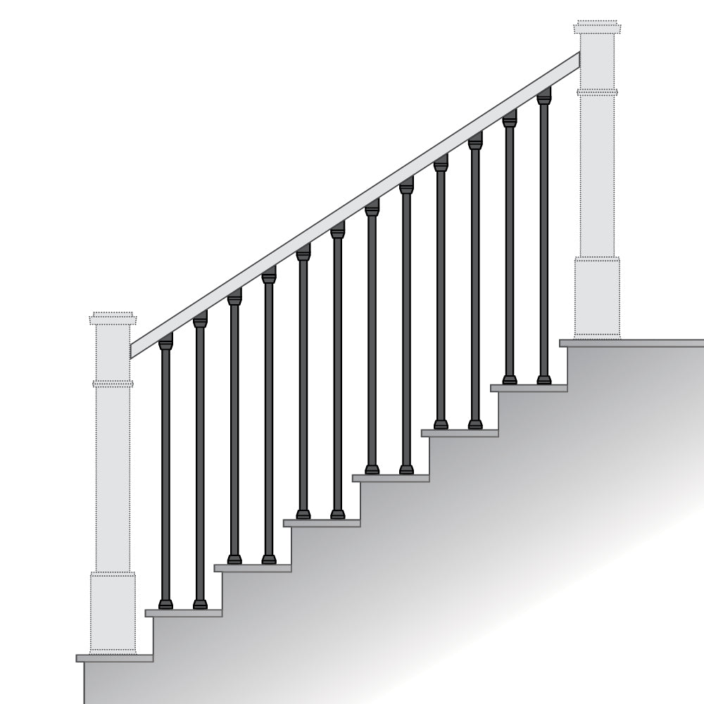 Indoor Snap'n Lock® Stair Balusters (2 pack) - Open Stringer